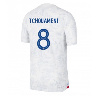 Fotballdrakt Herre Frankrike Aurelien Tchouameni #8 Bortedrakt VM 2022 Kortermet